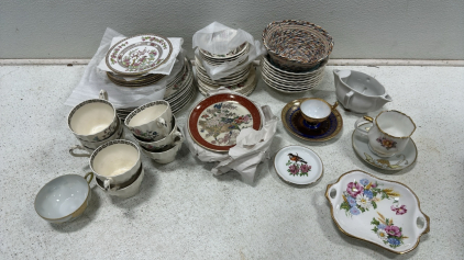 Large Collection of Dishware Including, Plate & Bowl Sets, Tea Cup and Saucer Sets, Small Plates, and Much More Assorted Dishware