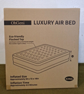 (1) OhGeni 18" Air Mattress W/ Built In Air Pump, King