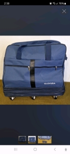 (1) Gloyuda, Expandable Foldable Suitcase With Spinner Wheels, Collapsible With 2 Luggage Handle Wrap and 2 Fixing Strap