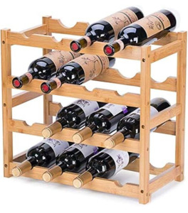 (2) RIIPOO Wine Racks, Wine Shelf Storage, Wine Bottle Holder 4 Tier