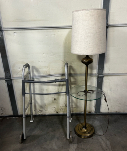 Lamp With Glass Table, And Walker