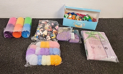 Easter supplies Eggs ..Egg Stuffers and a Easter Shower Curtain