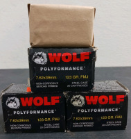 (60) Wolf Polyformance 7.62x39mm 123 GR. FMJ Ammunition