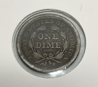 1853 Seated Liberty Dime (With Arrows) (Carded) - 4