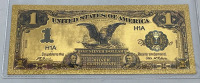 99.9 24k Carat Gold Flake “United States Of America” One Silver Dollar Silver Certificate Banknote W/ C.O.A. - 2