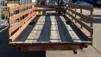 24’ Single Axle Wooden Floor Stake Bed Trailer - 7