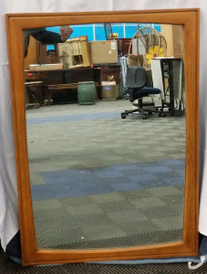 (1) Walnut Wood Framed Wall Mirror - 36"x48"