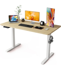 Height Adjustable Standing Desk, Maple 48" (salmon)