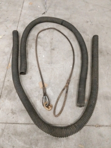 (2) Industrial Cables - (1) Coiled Hose (1) Steel Wire Rope w/ Hook [SP19]