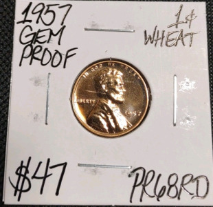 1957 PR68RD Red Gem Proof Wheat Penny