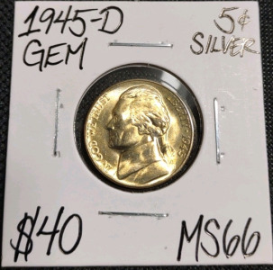 1945-D MS66 Silver Gem Jefferson Nickel