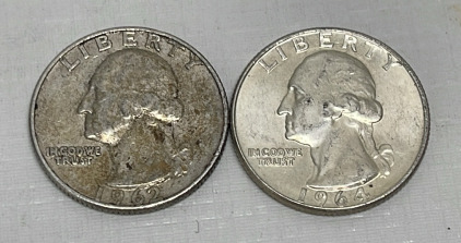 (2) Washington Silver Quarters Dated 1962 And 1964
