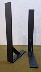 (2) Heavy Duty Steel Shelf Brackets, Black, 10" x 20" x 3/8"