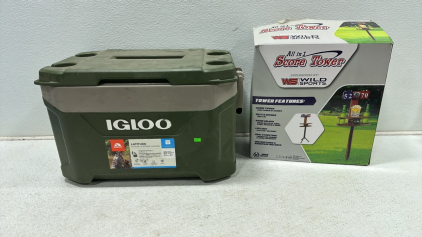 Igloo Latitude 50qt. Cooler, Wild Sports All-in-1 Score Tower