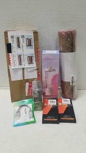 (1) Portable Blender, (1) Desk Monitor Table, (1) Door Mat, (1) Display Cable Adapter (2) Boxes of EveryManJack Daily Face Moisturizer, (2) S24 Plus Tempered Glass Screen Protector