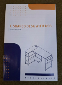 (1) Small L-Shaped 48" Desk W/ USB, White