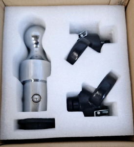 (1) 60618, Puck System Gooseneck Hitch Ball Kit, Compatible with 2013-2024 Dodge RAM 2500 3500, 2-5/16 Inch Gooseneck Ball for Truck Bed with 2 Gooseneck Safety Chain Anchors | 30000 lbs GTW/ 7500 lbs VTW