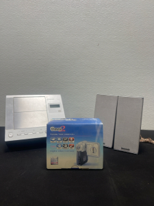 (1) Panasonic CD Stereo System- Comes with Two Speakers (1) Omni 2 Digital Video Camera