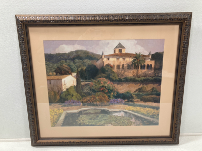 40&rdquo;x 34&rdquo; Framed Tash Tropical Estate Painting