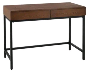 (1) White Open Metal Frame w/ Natural Wood Desk - 46"&times;8.75"&times;24.75" [SP1 Floor]