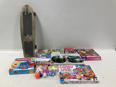 Mini Longboard, (6) Puzzles, (2) Boardgames, Toys