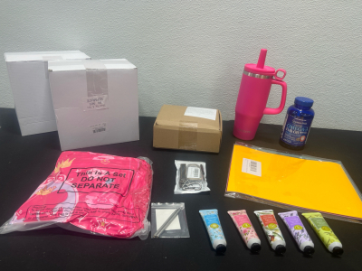 Amazon Overstock Sale- (2) 4 pc white mug set, Pink Water Bottle, stainless steel, Beauty Broducts and more
