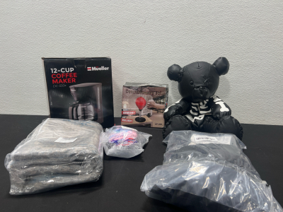 Amazon Overstock Sale- Mueller 12 Cup Coffee Maker DC-550x, Desk Top Punching Ball, Black Teddy Bear Purse, and more