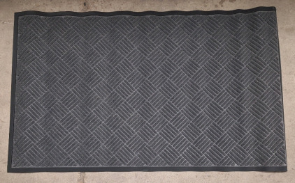 (1) Polypropylene Rubber Door Mat, All Weather Inside Outside Door Mat Easy to Maintain for Entrance Back Doors, Patio, Garage, Grey, 36"x60"