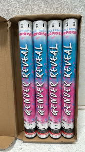(4) Gender Reveal Powder and Confetti Cannons (2 Blue, 2 Pink)