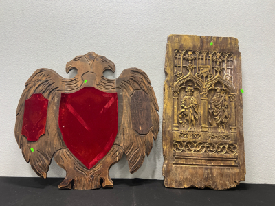 (2) Wood Art Pieces- Good Condition