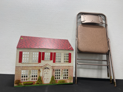 (1) Metal Doll House (2) Metal Folding Chairs- Good Condition