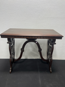 (1) Wooden Brown Side Table- Great Condition 2ft tall- 28&rdquo; Wide- 14&rdquo; Deep