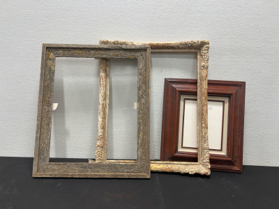 (3) Vintage Wooden Picture Frames