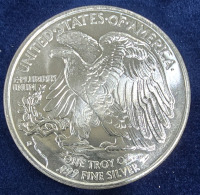 Walking Liberty One Troy Oz. .999 Fine Silver Coin- Authenticated - 2