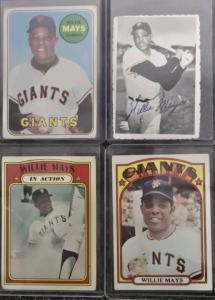 (4) Willie Mays MLB Trading Cards- Authentication Unavailable