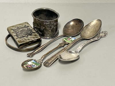 Collectible Spoons, Bracelet, Match Holder