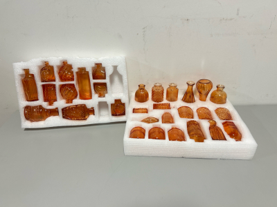 Orange Glass Bottle Set