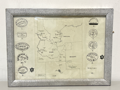 Vintage Framed Map Of Idaho