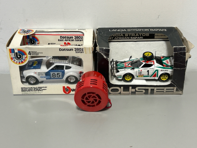 (2) Collectible Die Cast Cars and Siren