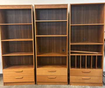 (3) Wooden Shelf Set
