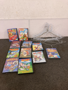 Assorted Children’s Cartoons and Wire Hangers