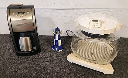 Cuisinart Automatic Grinder &Bre Thermal.. Flavor Wave Deluxe Oven.. Glass Lighthouse..