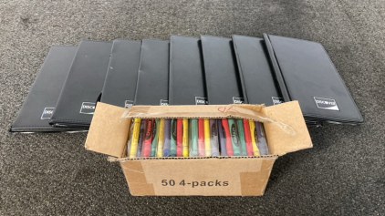 Double Panel Folding Check Presenter, 50 4-pack crayons.