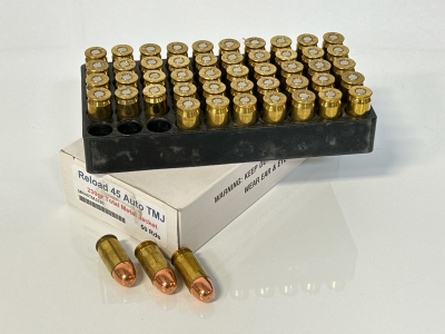 (50) Rounds Reload 45 Auto TMJ 230 Gr.