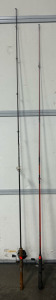 (1) Red Apollocast Fishing Pole, (1) Dark Red Fishing Pole