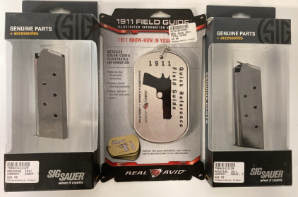 Sig Sauer Magazine 1911 Conpact 45ACP 7RD (2) & 1911 Quick Reference Feild Guid