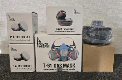 T-61 Gas Mask, P-A-3 Filter Set, (2) P-A-1 Filter Sets, CBRN Gas Mask Filter