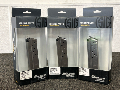 (3) Sig Sauer Magazines (1911, 9mm)