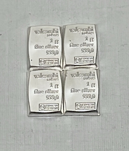 (4) 1 Gram 999.0 Fine Silver Bars