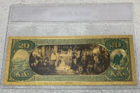 24k Carat Gold Flake $20 Bill /COA - 2